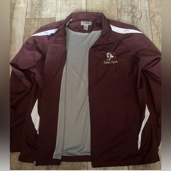 TONIX Men’s Full Zip Golden Chiefs  Jacket maroon and white - Picture 4 of 8